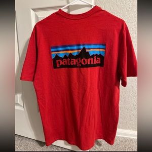 Red Patagonia tee shirt size small